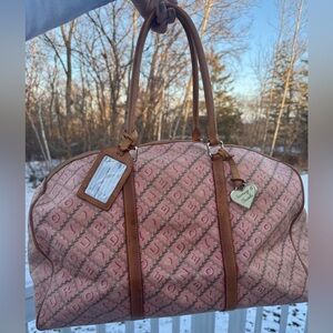 Vintage Dooney & Bourke Bubble Gum Pink Monogram Carry On Travel Bag Y2K